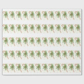  kerstwrapppapier met Retro-kerstinslag Kandijriet Cadeaupapier (Vlak)