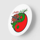 KerstYin Yang Poinsettia Ronde Klok (Hoek)