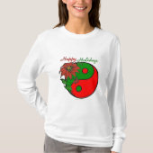 KerstYin Yang Poinsettia T-shirt (Voorkant)