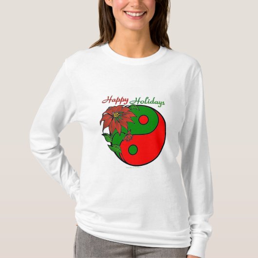 KerstYin Yang Poinsettia T-shirt (Voorkant)