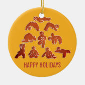 Kerstyoga met peperkoek keramisch ornament (Voorkant)