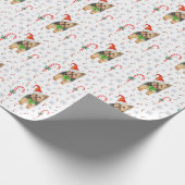 KerstYorkie Dog met snoeprietsmidsvlokken Cadeaupapier (Hoek)