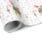 KerstYorkie Dog met snoeprietsmidsvlokken Cadeaupapier (Rol Hoek)