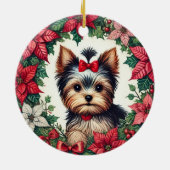 KerstYorkie Keramisch Ornament (Achterkant)