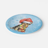 KerstYorkie Papieren Bordje (Gekanteld)