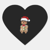 KerstYorkie - Yorkshire Terrier Funny Dog Hart Sticker (Voorkant)