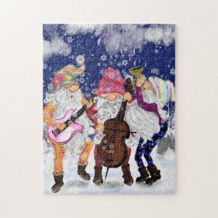 Kerstzag Puzzle Gift Gnomes Music Band Legpuzzel