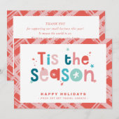 KERSTZAKELIJKE BEDANKT is het seizoenscitaat Kaart (Voorkant / Achterkant)