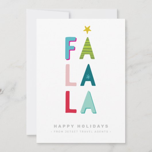 KERSTZAKELIJKE BEDANKT Moderne typografie falala Kaart (Voorkant)