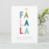 KERSTZAKELIJKE BEDANKT Moderne typografie falala Kaart (Staand voorkant)