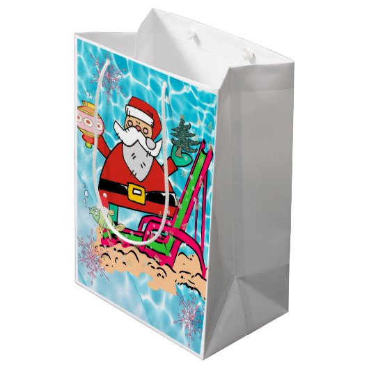 Kerstzakken van Kerstman Medium Cadeauzakje (Achterkant Gekanteld)
