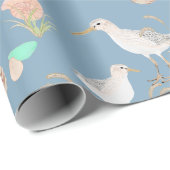 Kerstzandpipers op het strand cadeaupapier (Rol Hoek)