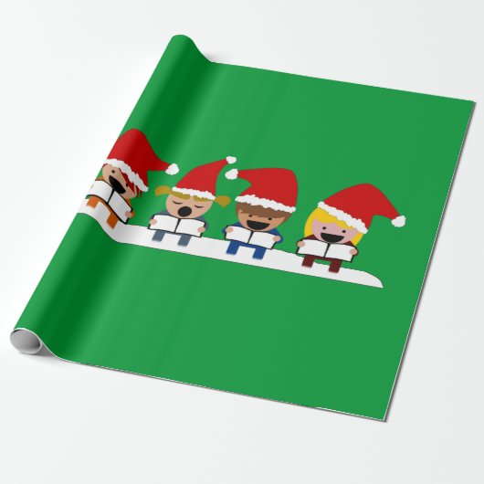 Kerstzang Kinderkoor Kerstmis Cadeaupapier (Uitgerold)