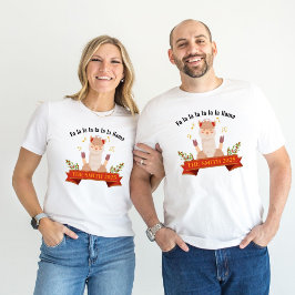 Kerstzang Lama Familie Bijpassende Heren Tri-Blend Shirt