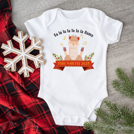 Kerstzang Llama Familie Matching Romper