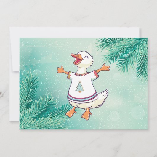 Kerstzanger Leuk en Grappig Feestdagenkaart (Voorkant)