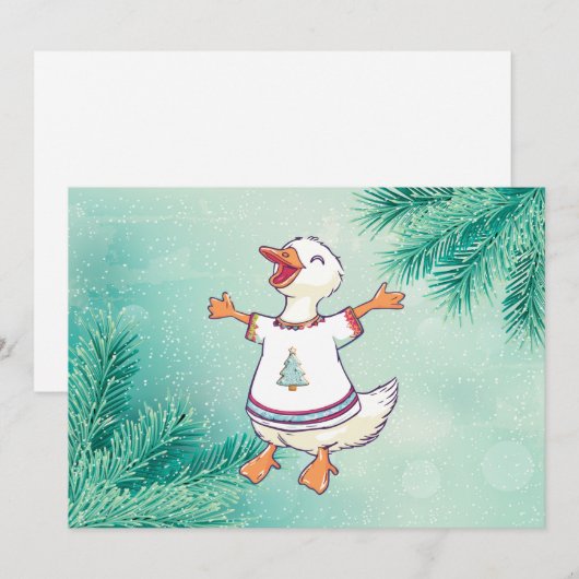 Kerstzanger Leuk Grappig Feestdagenkaart (Voorkant / Achterkant)