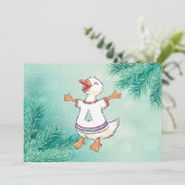 Kerstzanger plezier leuk feestdagenkaart (Staand voorkant)