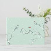 Kerstzanger Schattig Birds Kaart (Staand voorkant)