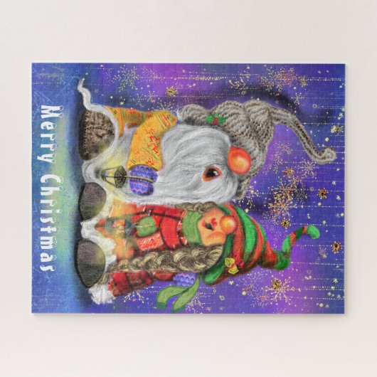 Kerstzangerij Gnomen Family Puzzle Gift Legpuzzel (Horizontaal)