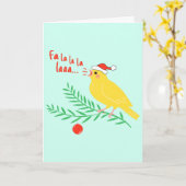 Kerstzangkanarie Kaart (Gele Bloem)