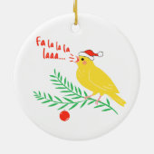 Kerstzangkanarie Keramisch Ornament (Achterkant)