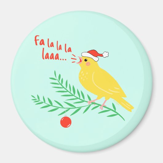 Kerstzangkanarie Magneet (Voorkant)