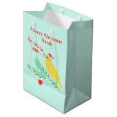 Kerstzangkanarie Medium Cadeauzakje (Voorkant Gekanteld)