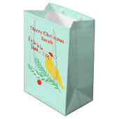 Kerstzangkanarie Medium Cadeauzakje (Achterkant Gekanteld)
