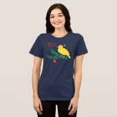 Kerstzangkanarie Tri-Blend Shirt (Voorkant volledig)