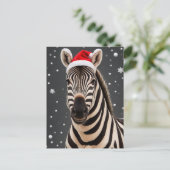 kerstZebra Briefkaart (Staand voorkant)