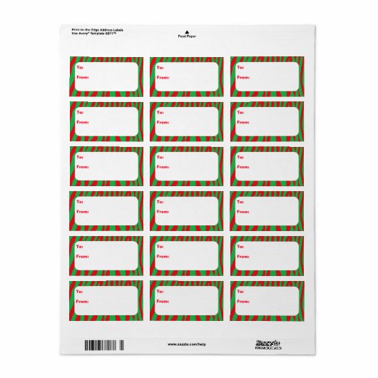 kerstZebra Etiket (Full Sheet)