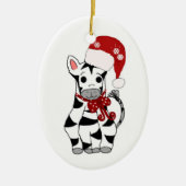 kerstZebra Keramisch Ornament (Voorkant)