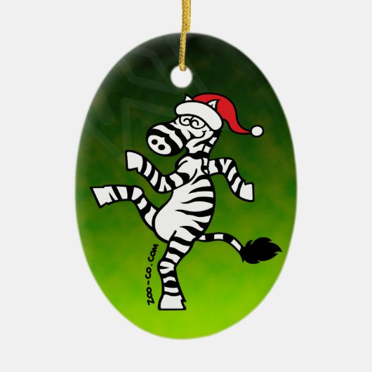 kerstZebra Keramisch Ornament (Voorkant)