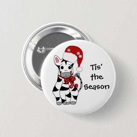 kerstZebra Ronde Button 5,7 Cm (Voorkant /achterkant)