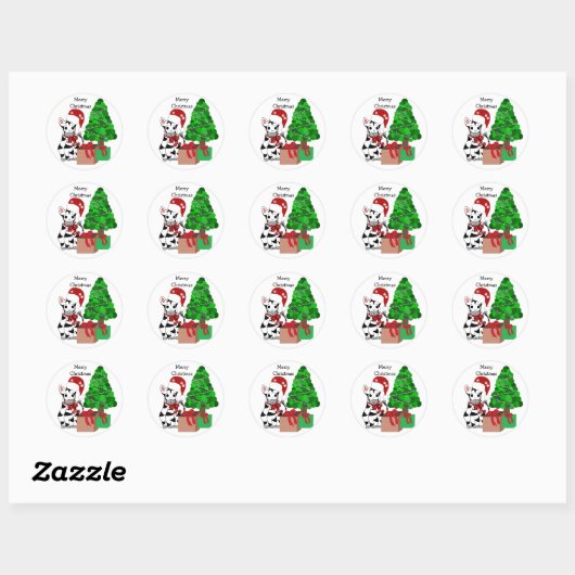 kerstZebra Ronde Sticker (Vel)