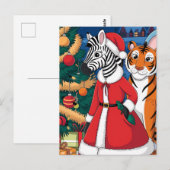 Kerstzebra, Tijger Briefkaart (Voorkant / Achterkant)