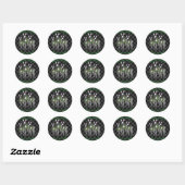 kerstZebras, xmas, grijs geblazen Ronde Sticker (Vel)