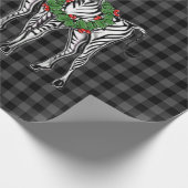 kerstzebra's, xmas met woede, grijze vlecht cadeaupapier (Hoek)