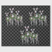 kerstzebra's, xmas met woede, grijze vlecht cadeaupapier (Vlak)