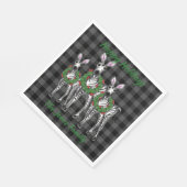 kerstzebra's, xmas met woede, grijze vlecht servet (Hoek)