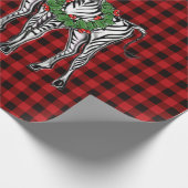 kerstZebras, xmas, rode vlecht Cadeaupapier (Hoek)