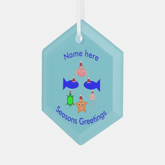 kerstZee - Aangepast Glas Ornament (Voorkant links)