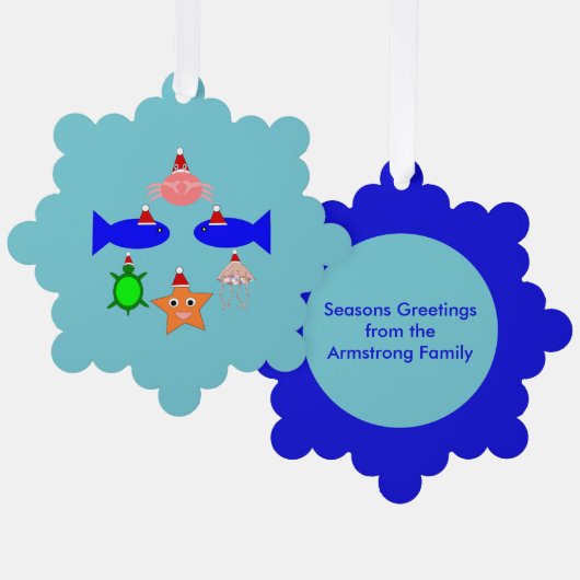 kerstZee - Aangepast Ornament Kaart (Voorkant / Achterkant)