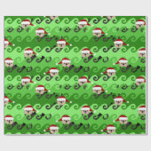 KerstZee Otters Green Waves Cadeaupapier (Vlak)