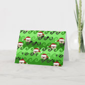 KerstZee Otters Green Waves Feestdagen Kaart (Voorkant)