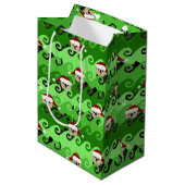 KerstZee Otters Green Waves Medium Cadeauzakje (Voorkant Gekanteld)