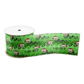 KerstZee Otters Green Waves Satijnen Lint (Spoel)