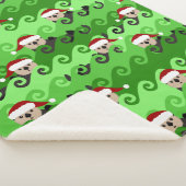 KerstZee Otters Green Waves Sherpa Deken (3/4)