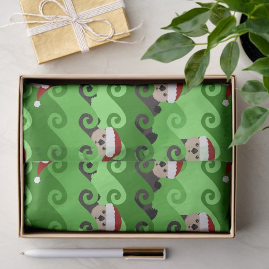 KerstZee Otters Green Waves Tissuepapier (Geschenk)